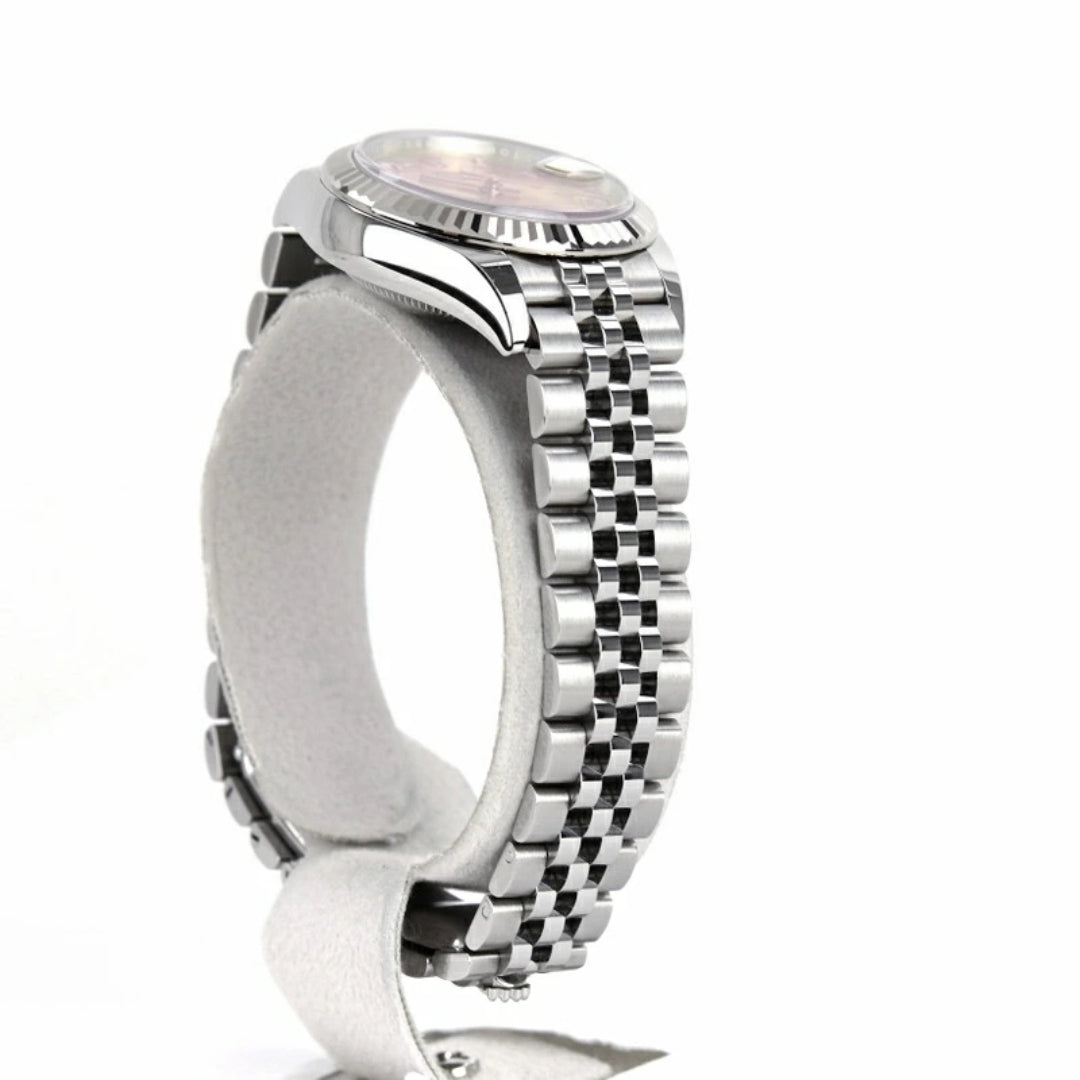 Rolex Lady-Datejust 28 – Oystersteel, Fluted Bezel, Pink Dial with Roman Numerals, Jubilee Bracelet – Ref. 279174