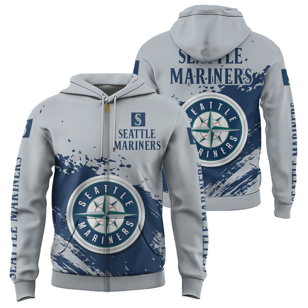 Seattle Mariners Gray Color MLB Hoodie For Big Fan NH24