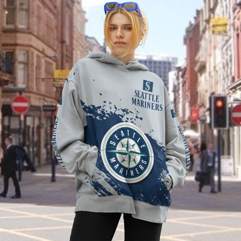 Seattle Mariners Gray Color MLB Hoodie For Big Fan NH24