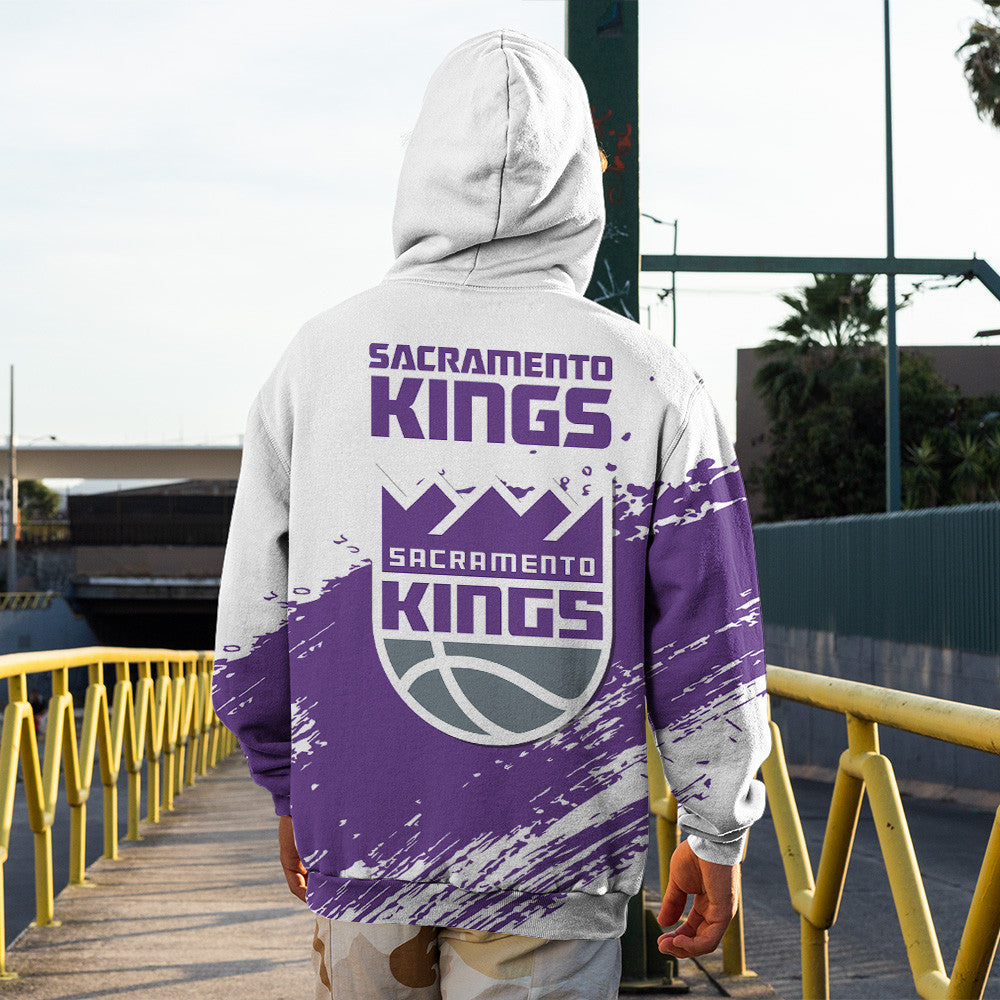 Sacramento Kings NBA Hoodie Stylish Logo for Fans Color White NH24