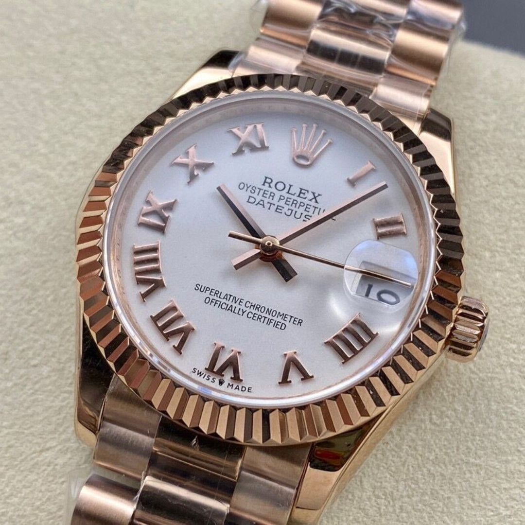 Rolex Lady-Datejust 28, Everose Stainless Steel, Ref# 279175-0021