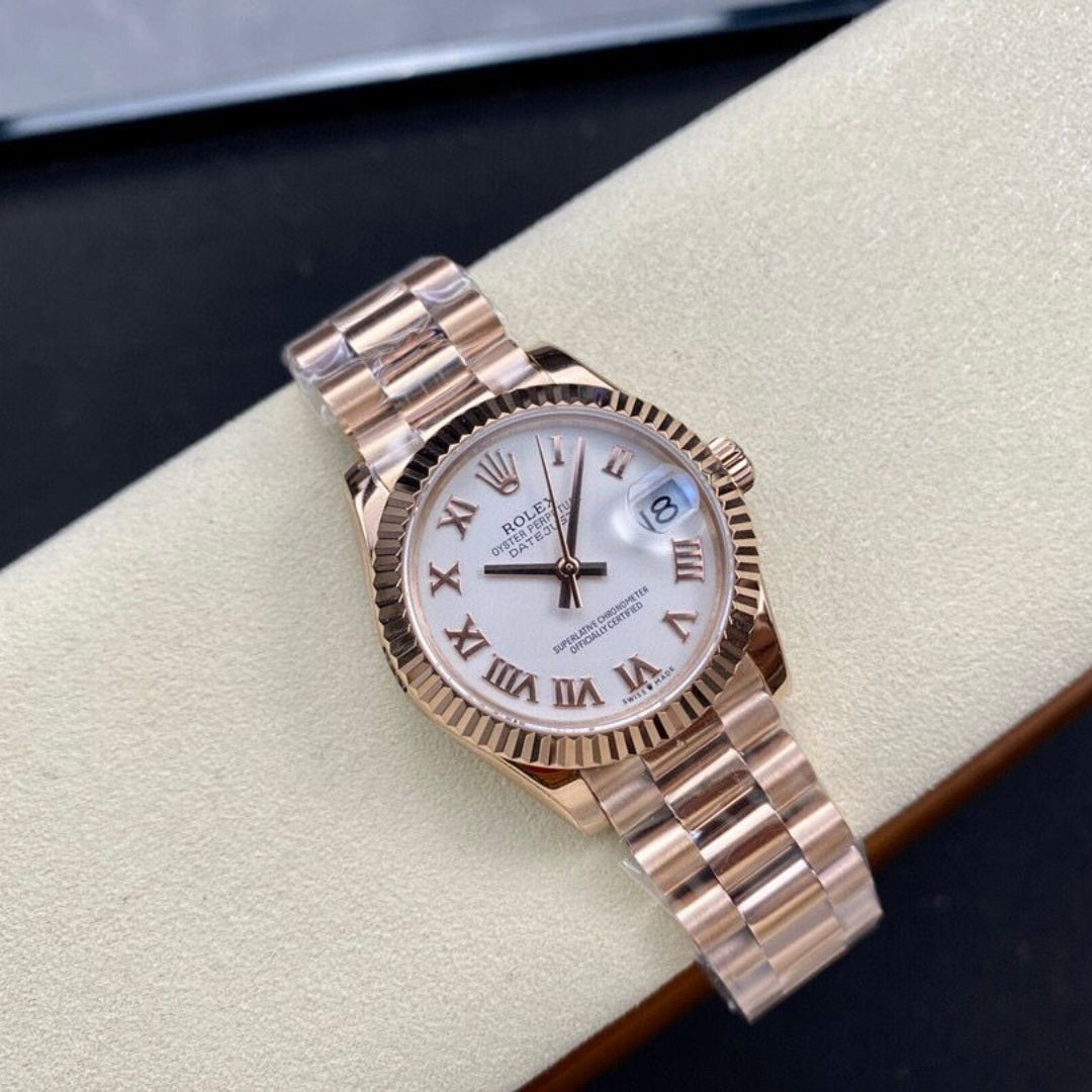 Rolex Lady-Datejust 28, Everose Stainless Steel, Ref# 279175-0021