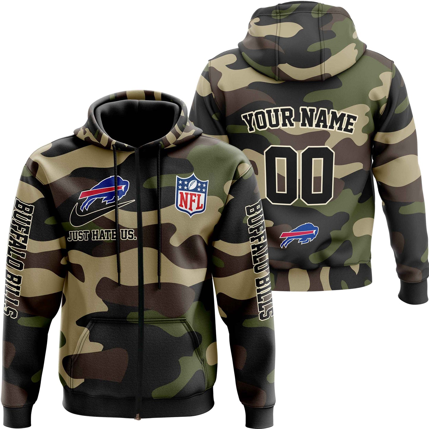 NFL Buffalo Bills Personalized Pullover Hoodie Camo Veterans Special Edition NH24