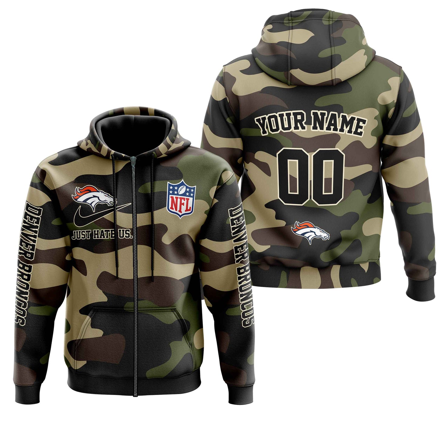 NFL Denver Broncos Personalized Pullover Hoodie Camo Veterans Special Edition NH24