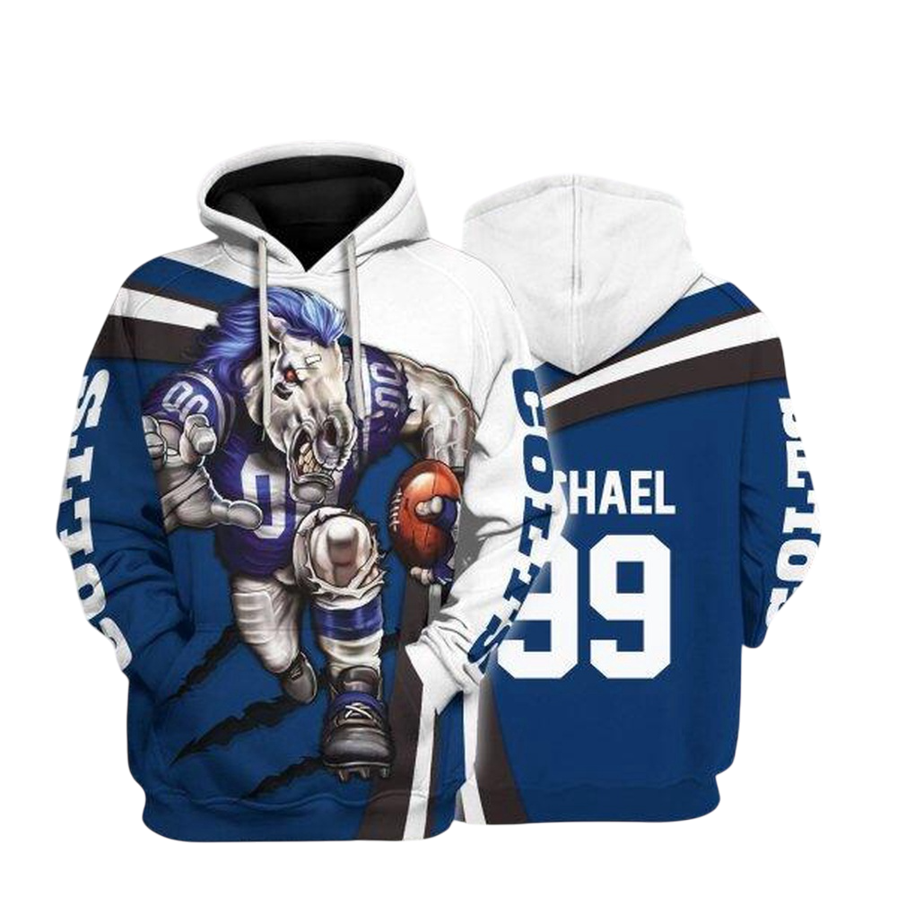 NFL Indianapolis Colts Personalized Hoodie Mascot Football Player NH24
