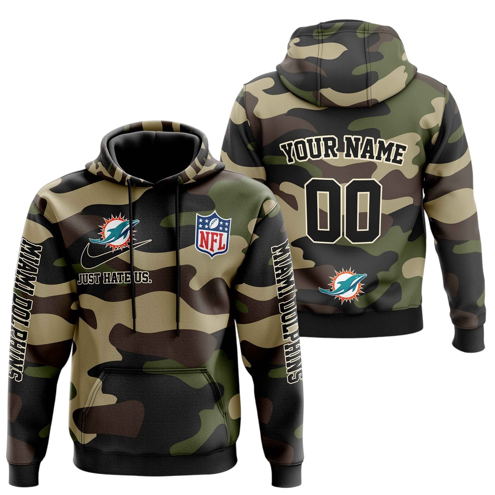 NFL Miami Dolphins Personalized Pullover Hoodie Camo Veterans Special Edition NH24