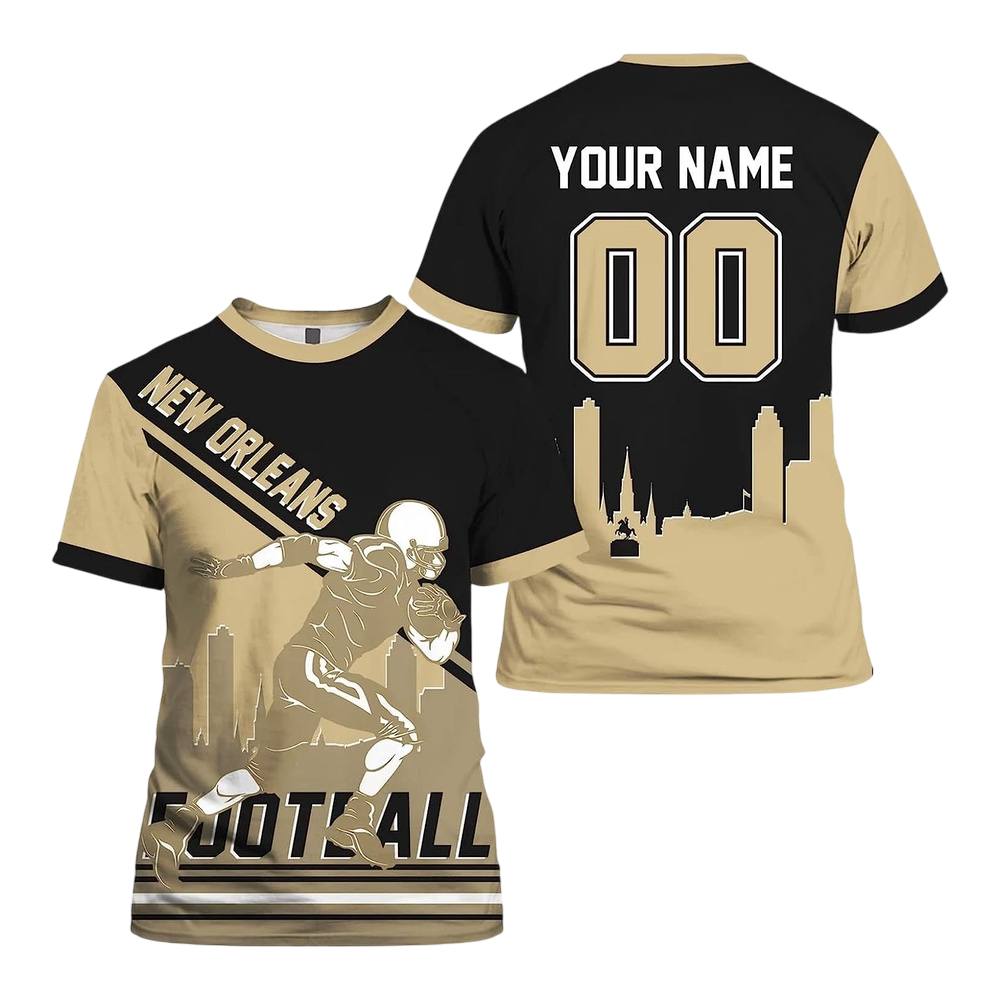 NFL New Orleans Saints Custom Name And Number T-Shirt – Football Player For Big Fan NH24