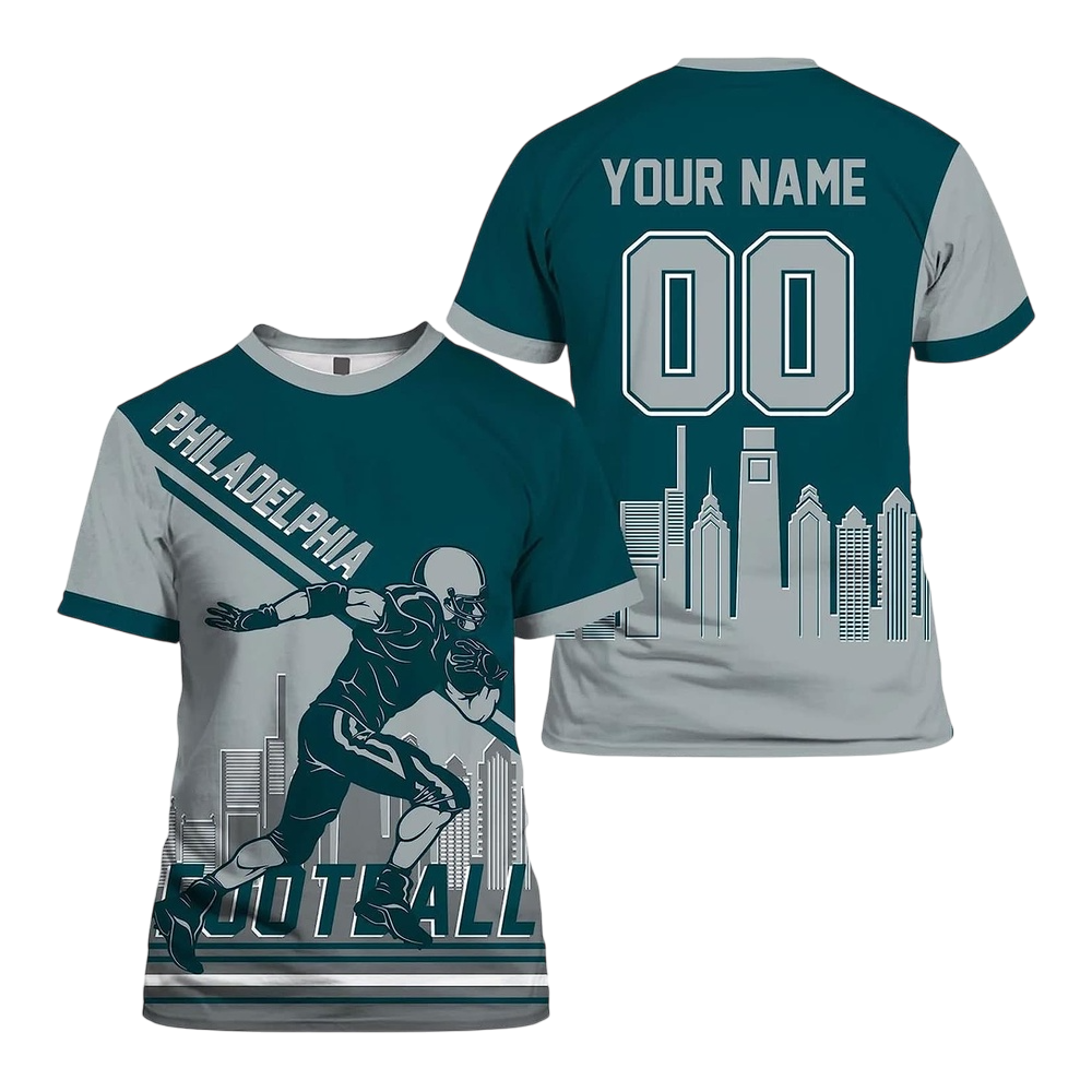 NFL Philadelphia Eagles Custom Name And Number T-Shirt – Football Player For Big Fan NH24