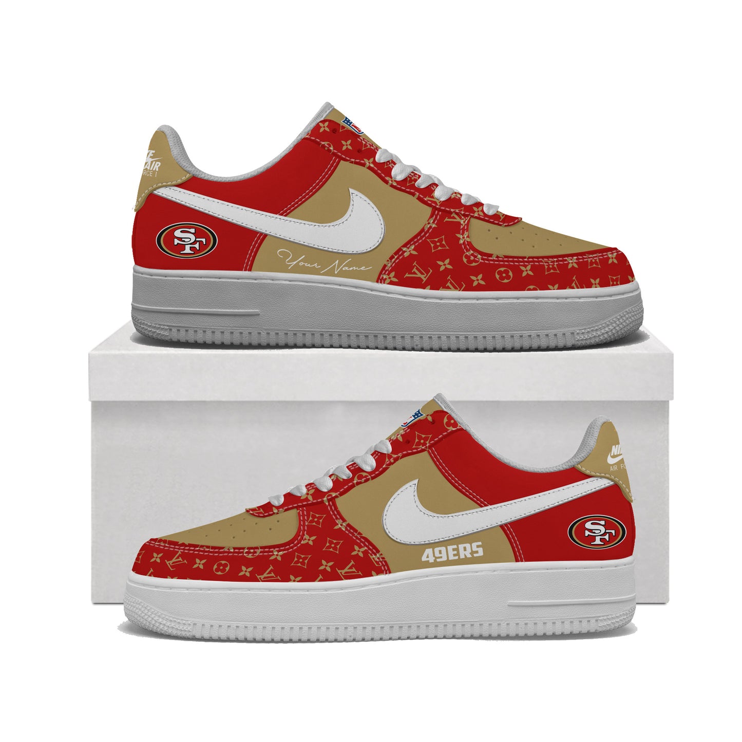 (Personalized) San Francisco 49ers LV x Nike Air Force 1