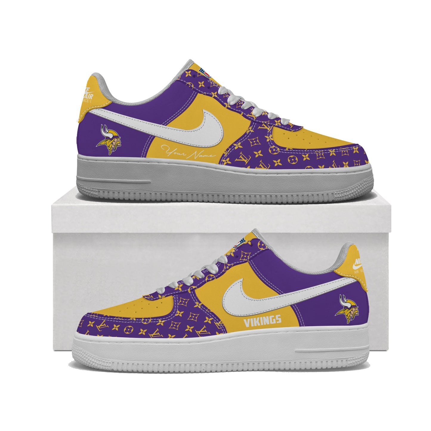 (Personalized) Minnesota Vikings LV x Nike Air Force 1