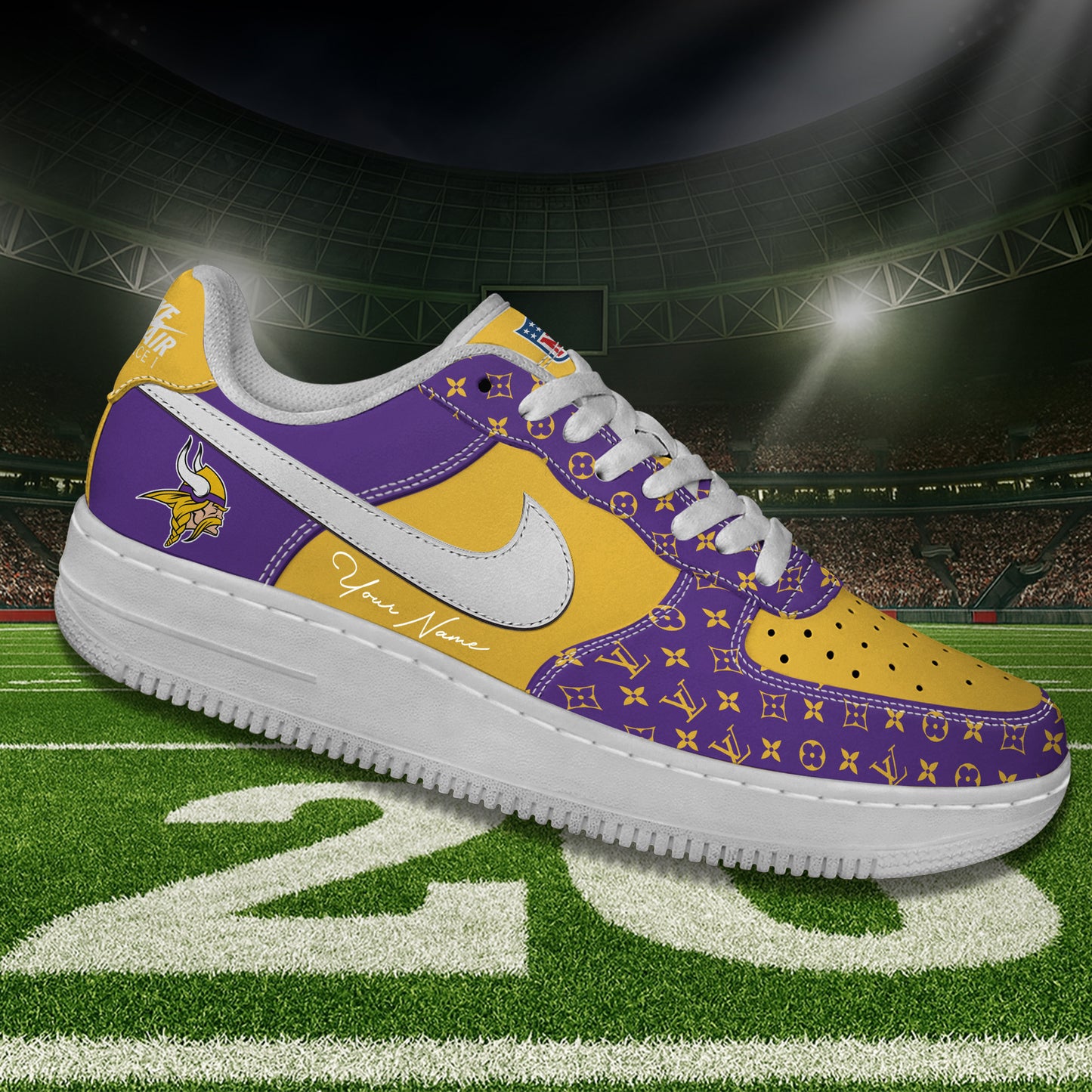 (Personalized) Minnesota Vikings LV x Nike Air Force 1