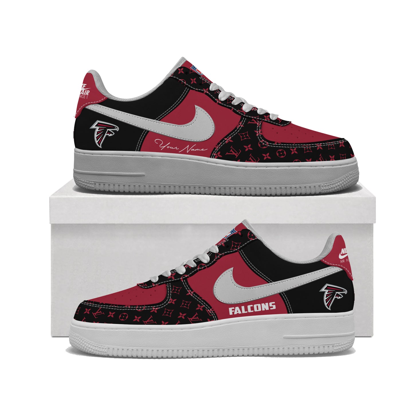 (Personalized) Atlanta Falcons LV x Nike Air Force 1