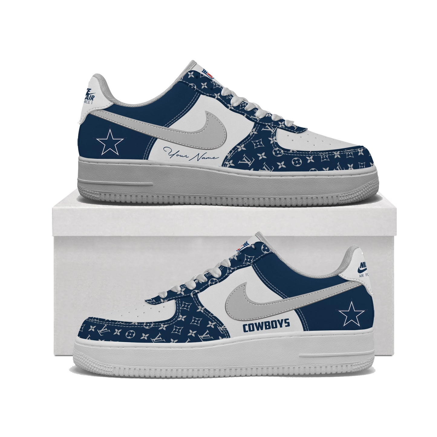 (Personalized) Dallas Cowboys LV x Nike Air Force 1