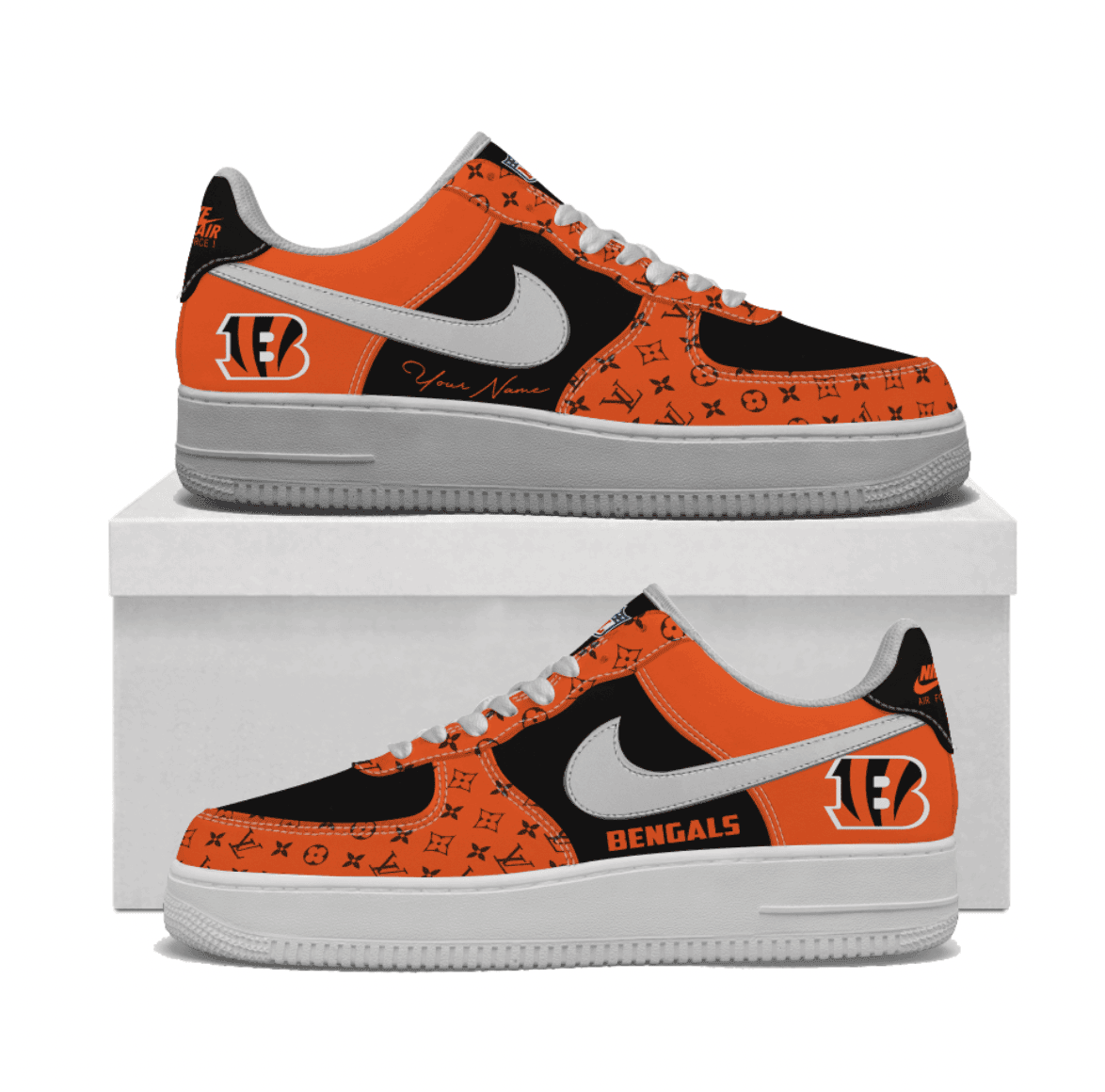 (Personalized) Cincinnati Bengals LV x Nike Air Force 1
