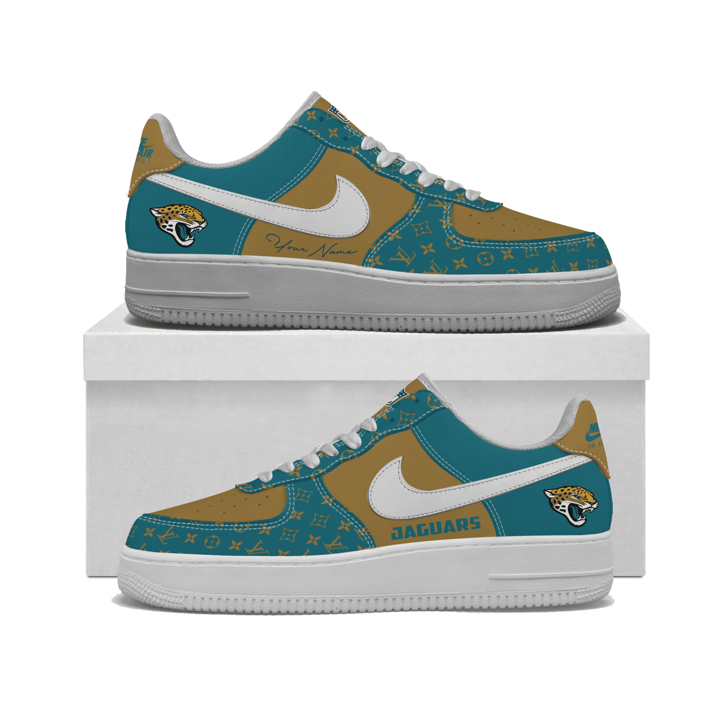 (Personalized) Jacksonville Jaguars LV x Nike Air Force 1