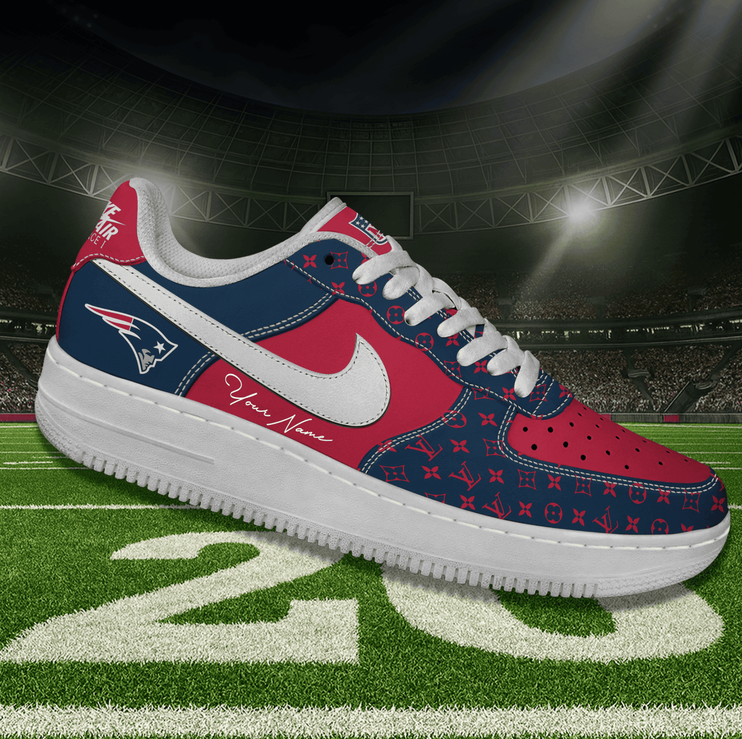 (Personalized) New England Patriots LV x Nike Air Force 1