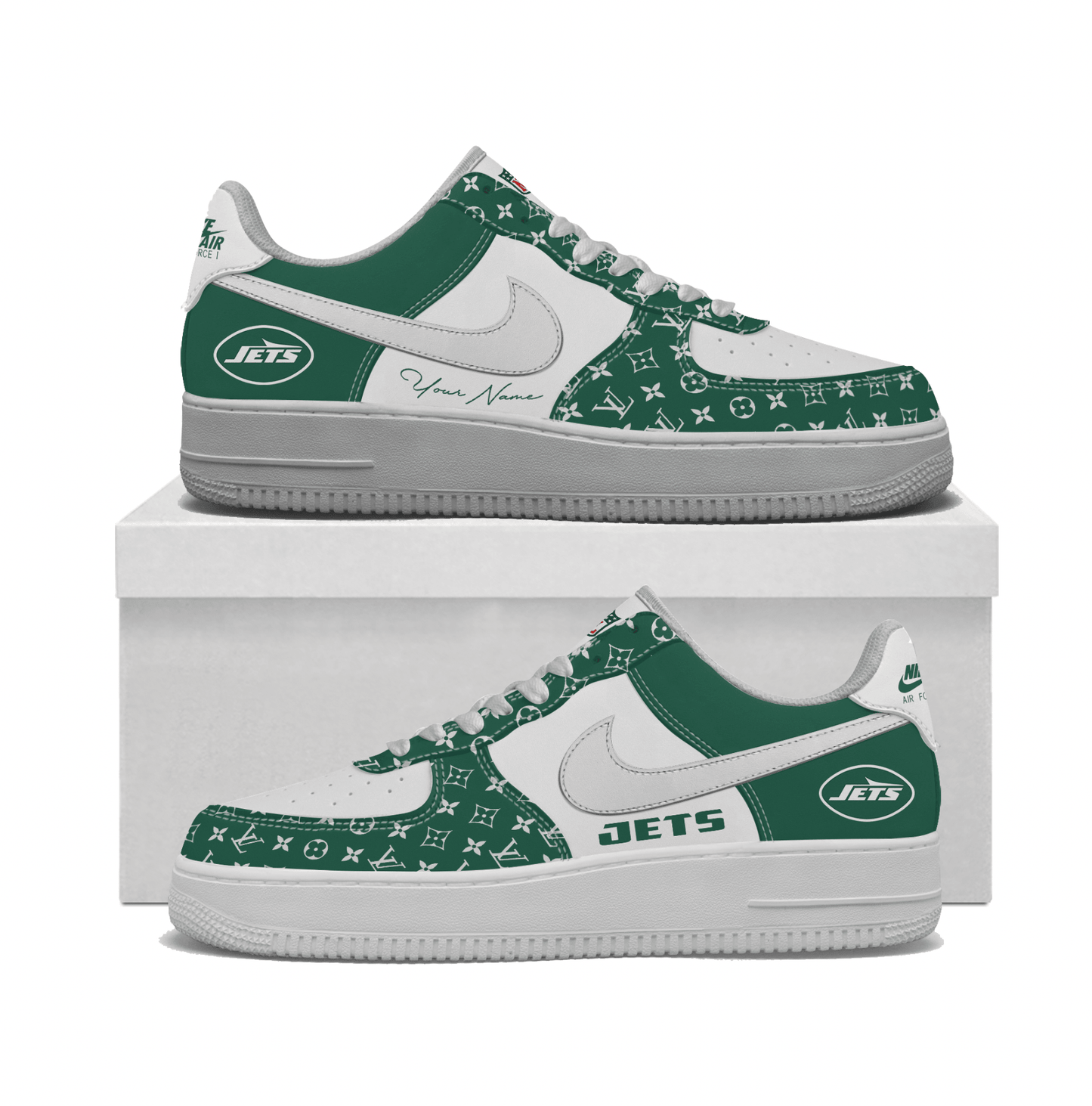 (Personalized) New York Jets LV x Nike Air Force 1
