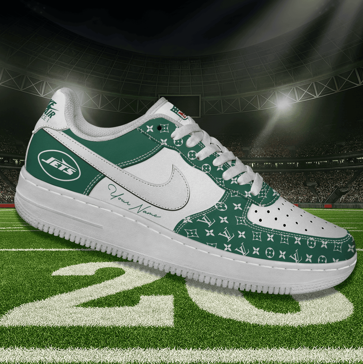 (Personalized) New York Jets LV x Nike Air Force 1