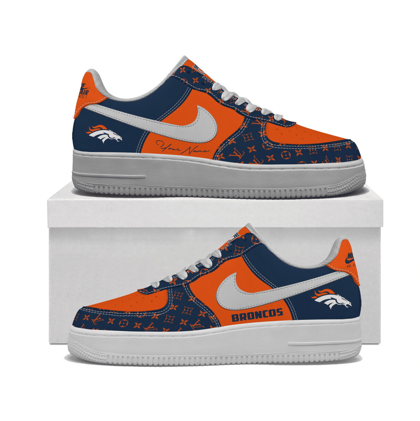 (Personalized) Denver Broncos LV x Nike Air Force 1