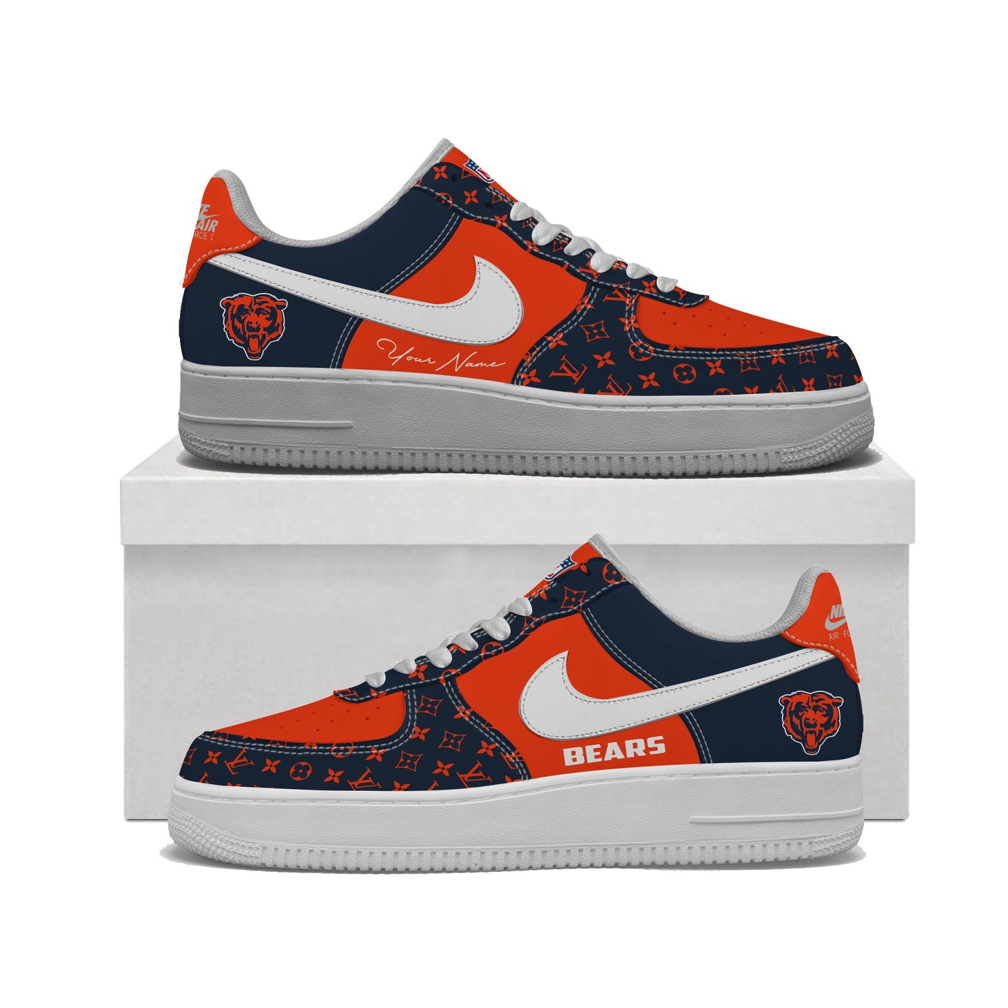 (Personalized) Chicago Bears LV x Nike Air Force 1