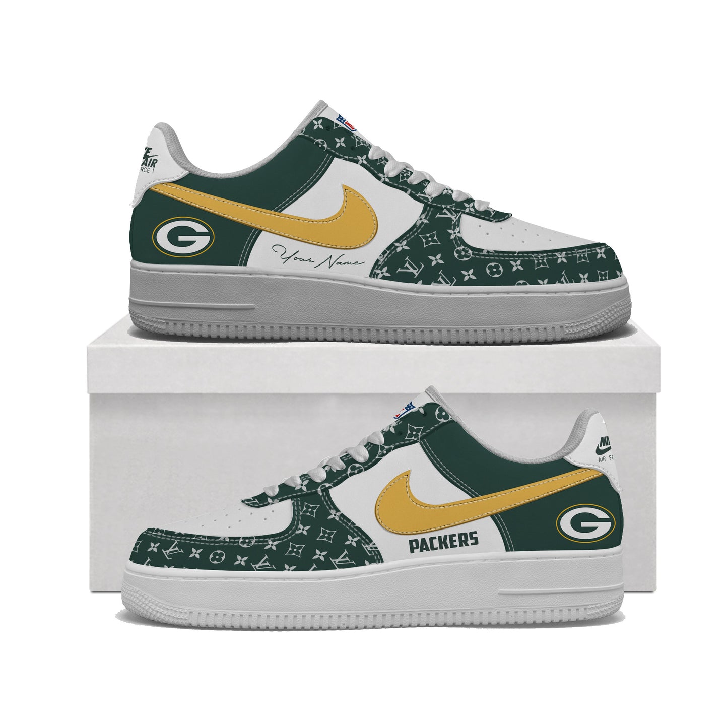 (Personalized) Green Bay Packers LV x Nike Air Force 1