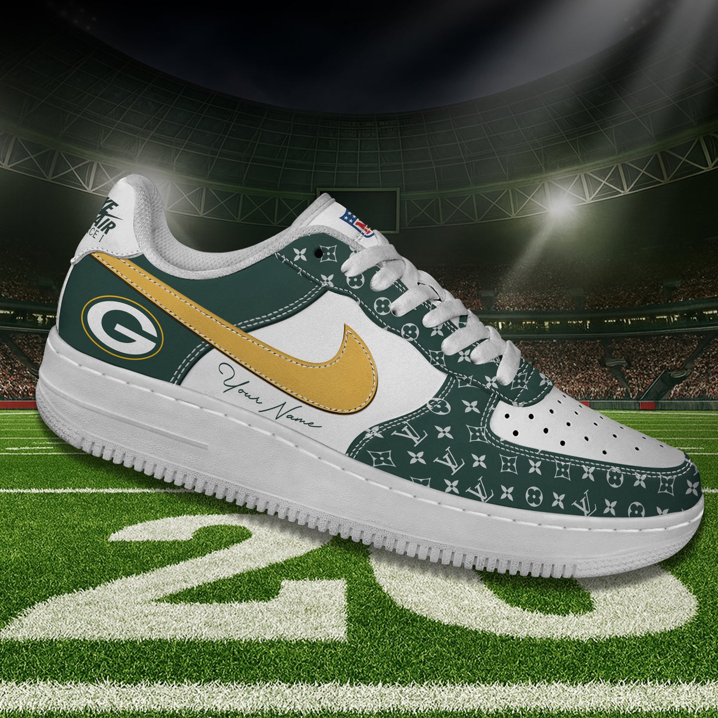 (Personalized) Green Bay Packers LV x Nike Air Force 1