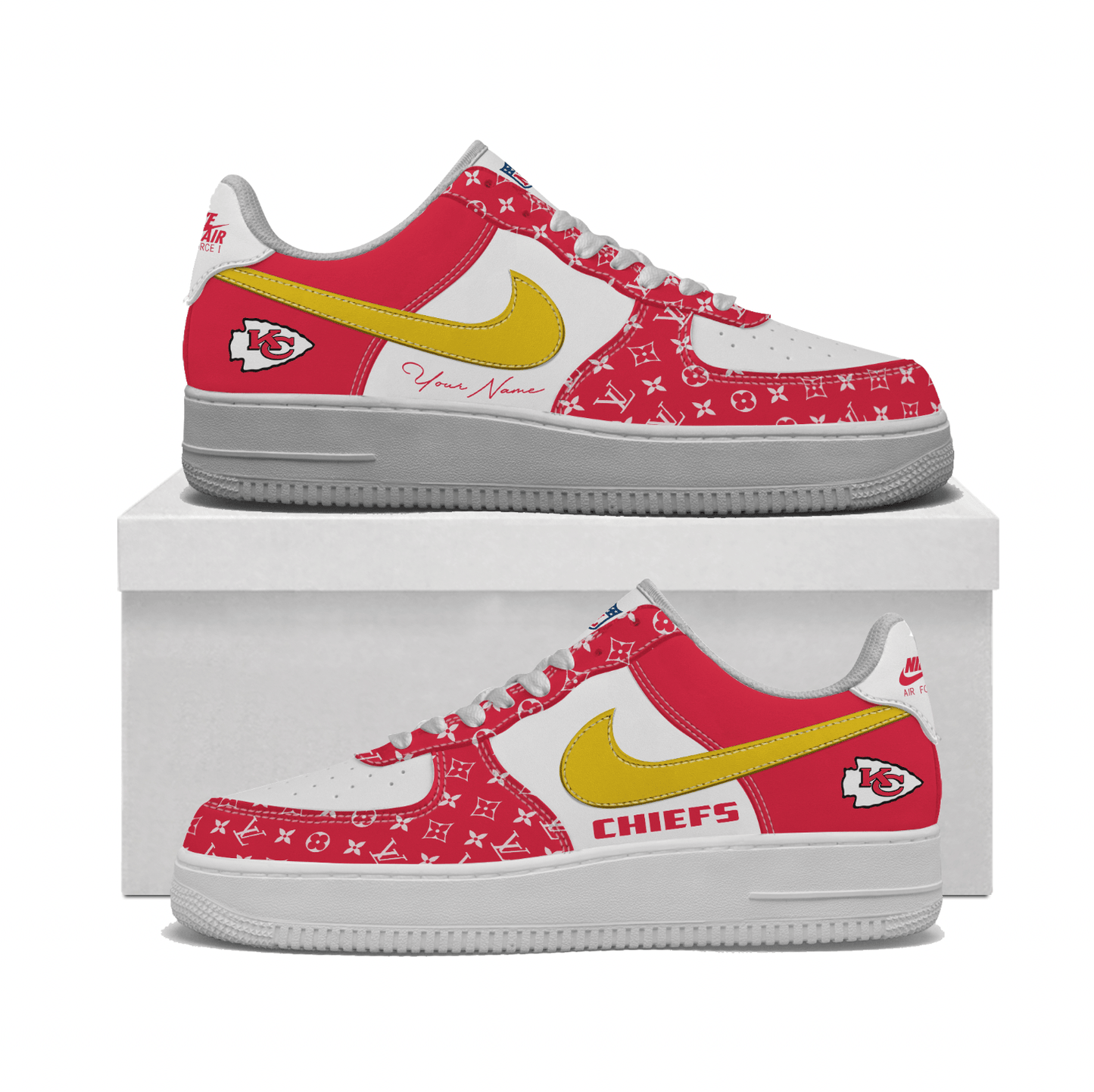 (Personalized) Kansas City Chiefs LV x Nike Air Force 1