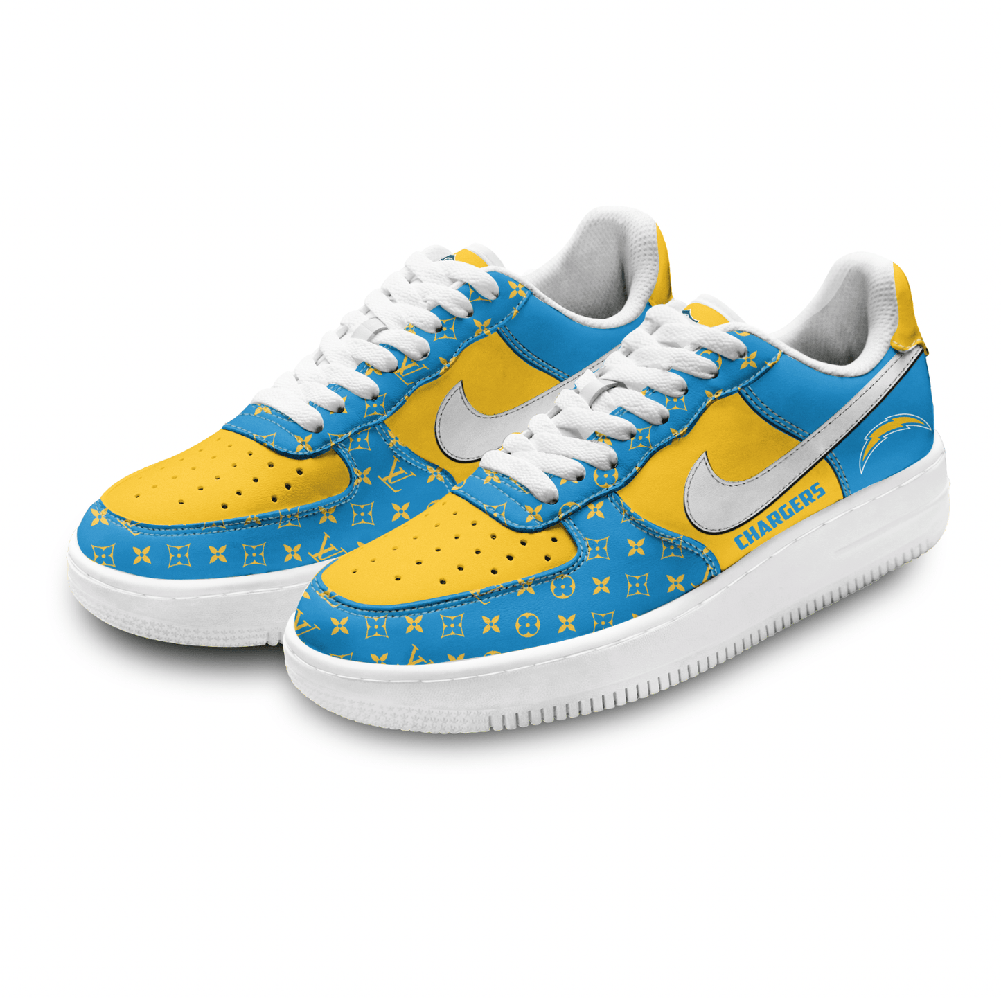 (Personalized) Los Angeles Chargers LV x Nike Air Force 1