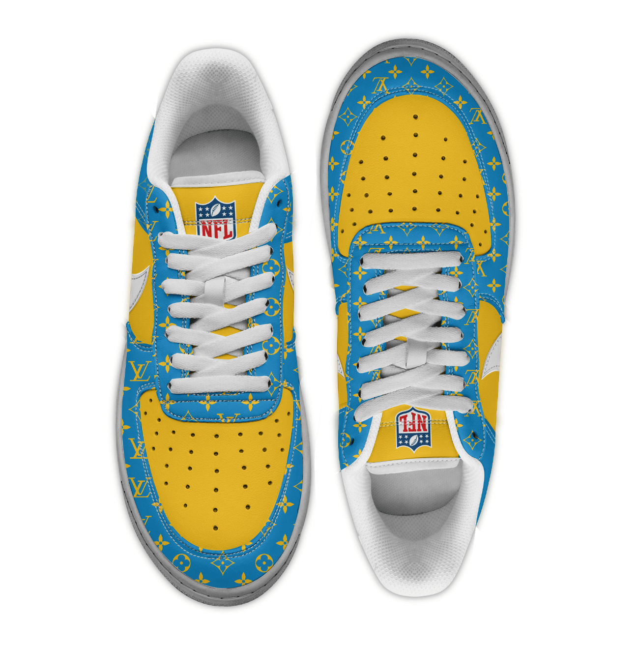 (Personalized) Los Angeles Chargers LV x Nike Air Force 1