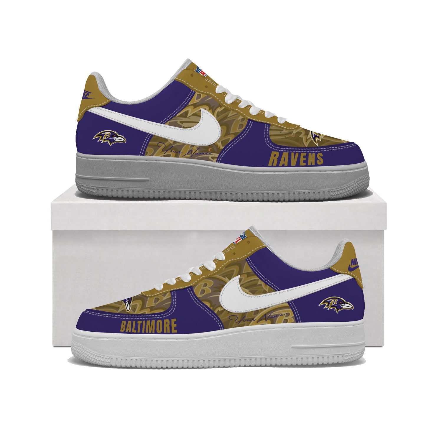 (Personalized) Baltimore Ravens Nike Air Force 1