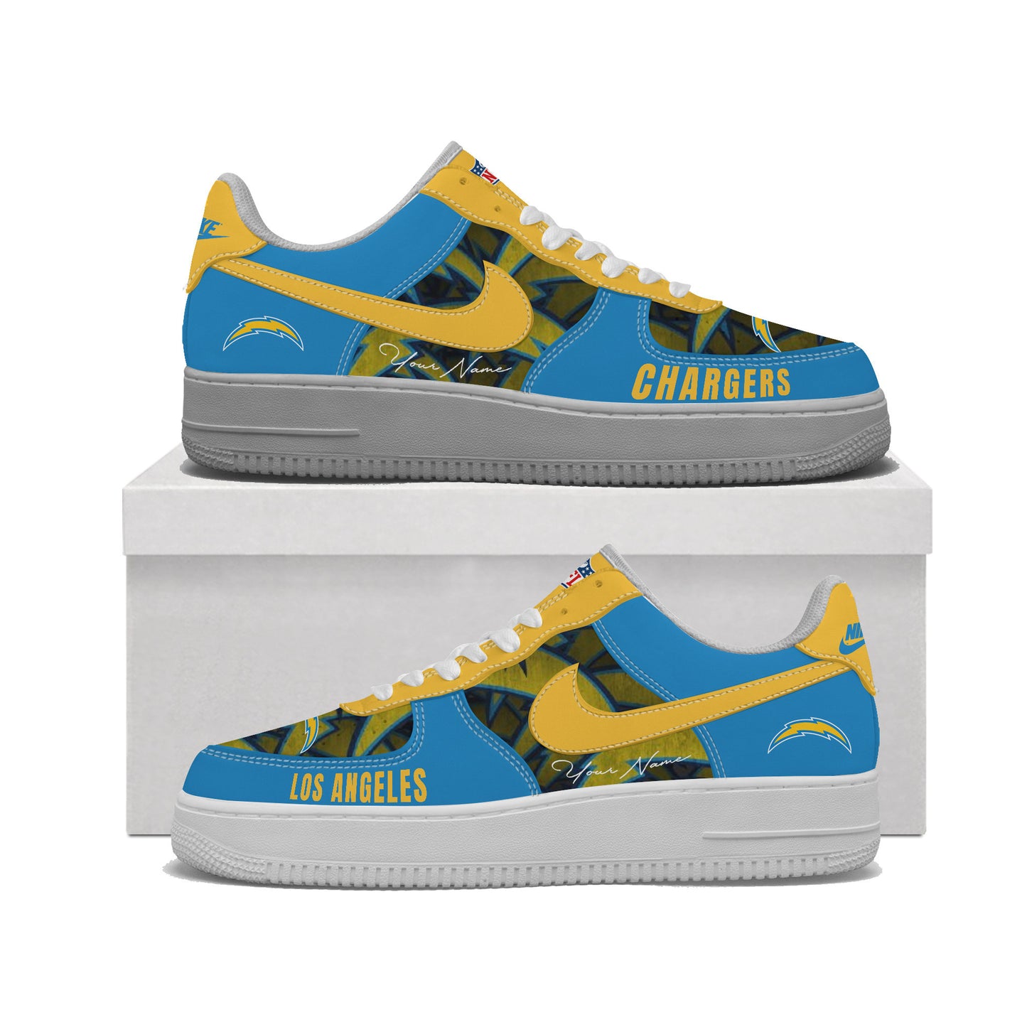 (Personalized) Los Angeles Chargers Nike Air Force 1