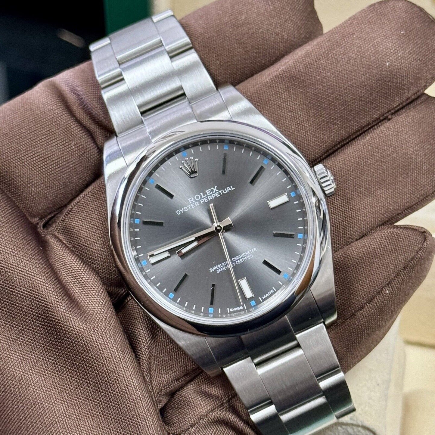 Rolex Oyster Perpetual Dark Rhodium 39mm For Women