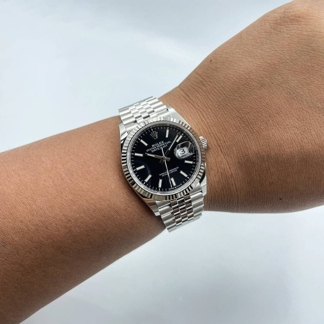 Rolex Datejust 36 Black Dial Jubilee Bracelet
