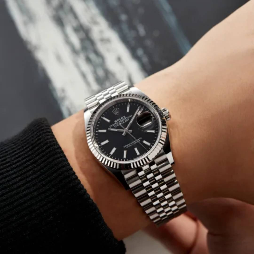 Rolex Datejust 36 Black Dial Jubilee Bracelet