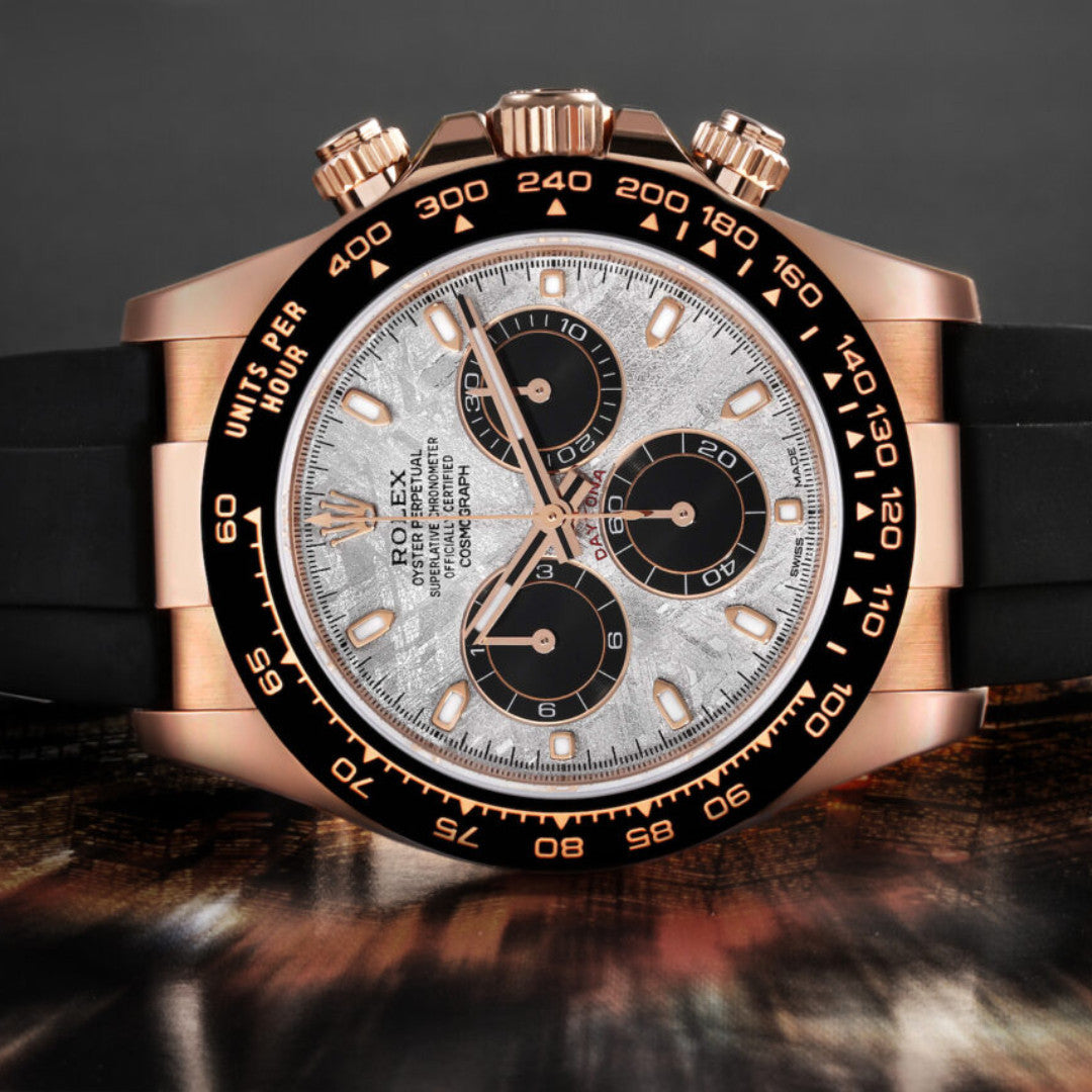 Rolex Daytona Everose Gold Meteorite Dial Oysterflex 40mm
