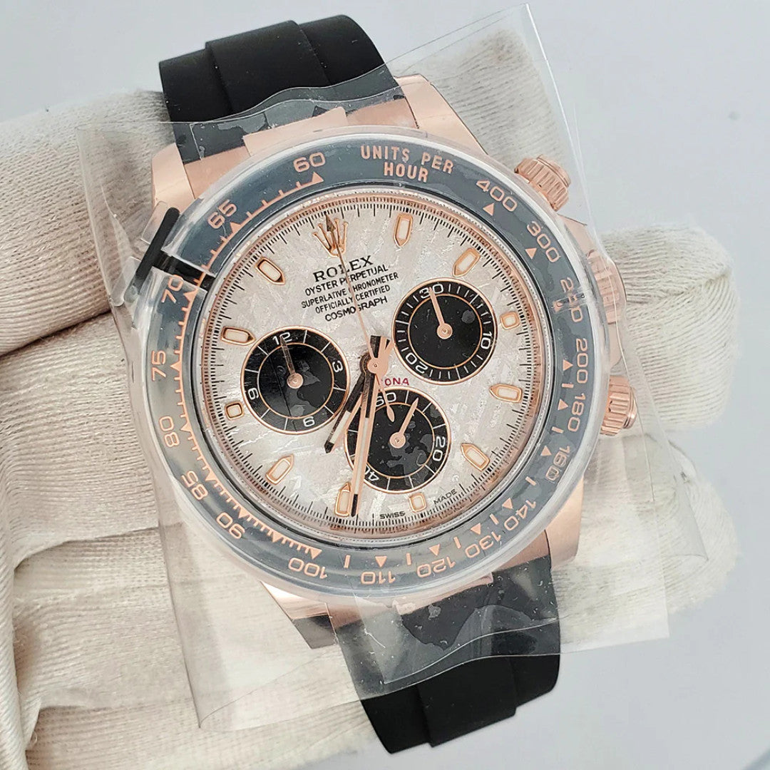 Rolex Daytona Everose Gold Meteorite Dial Oysterflex 40mm