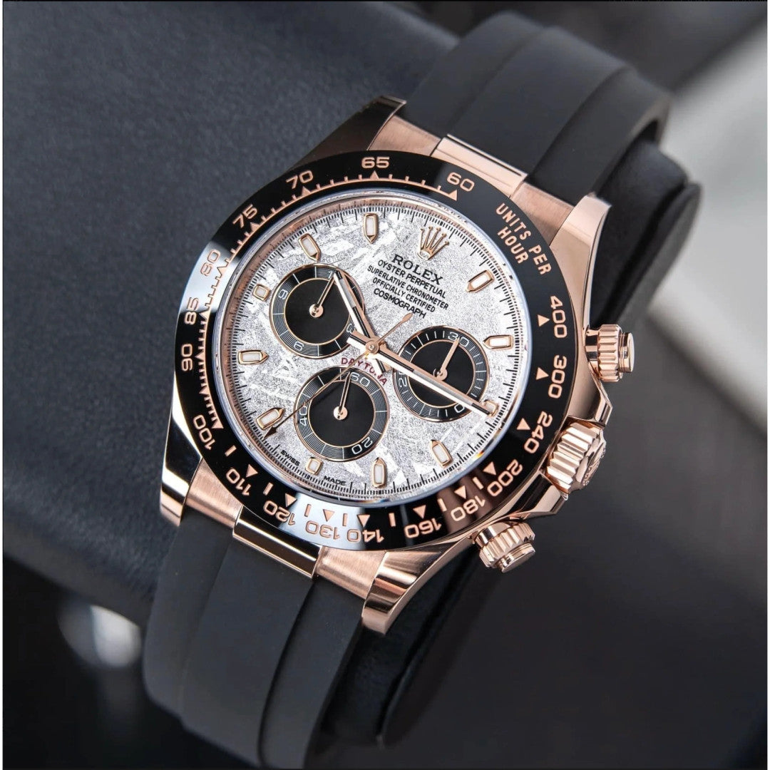 Rolex Daytona Everose Gold Meteorite Dial Oysterflex 40mm