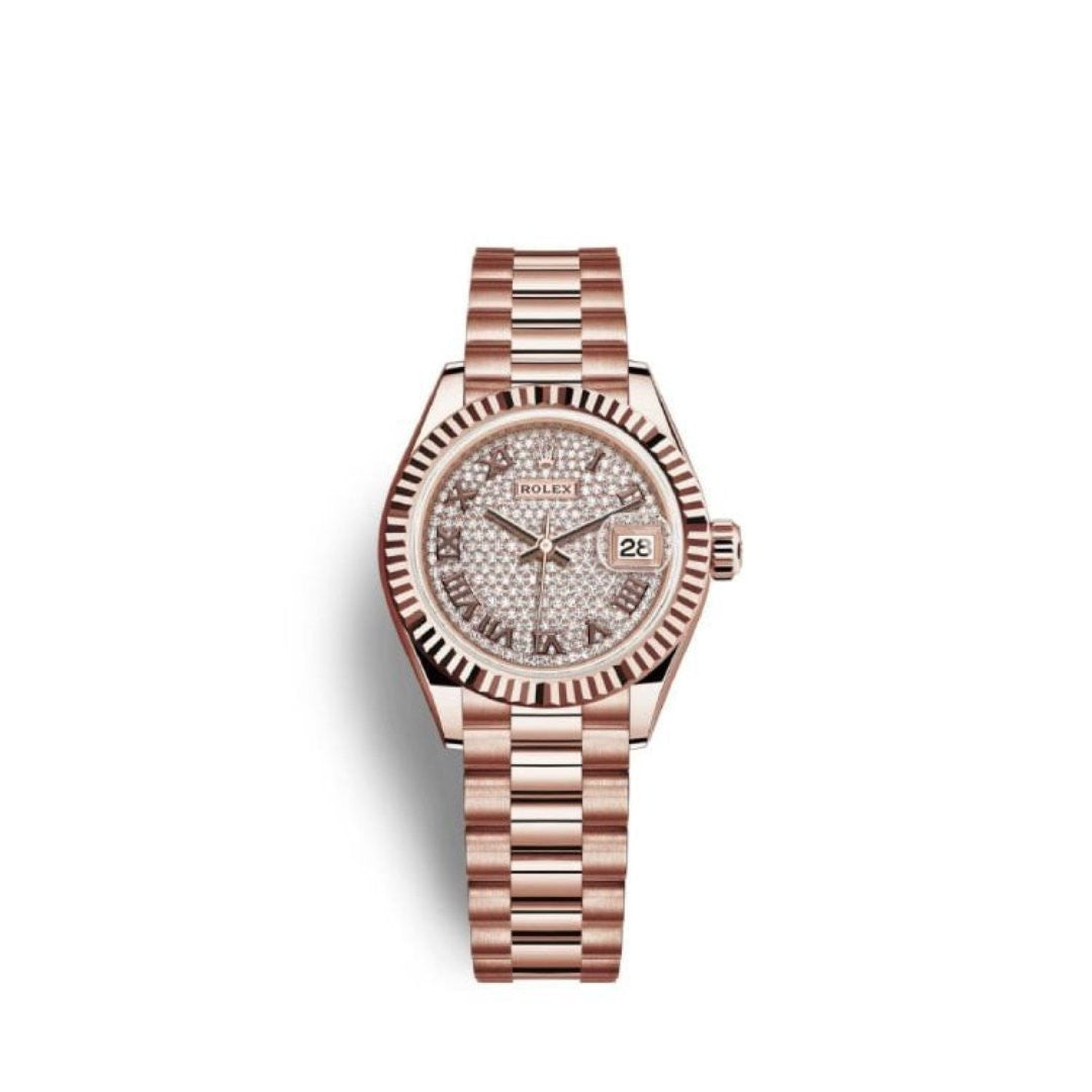 Rolex Lady-Datejust 28, Everose Stainless Steel, Ref# 279175-0023