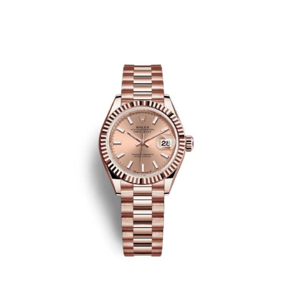 Rolex Lady-Datejust 28, Everose Stainless Steel, Ref# 279175-0025
