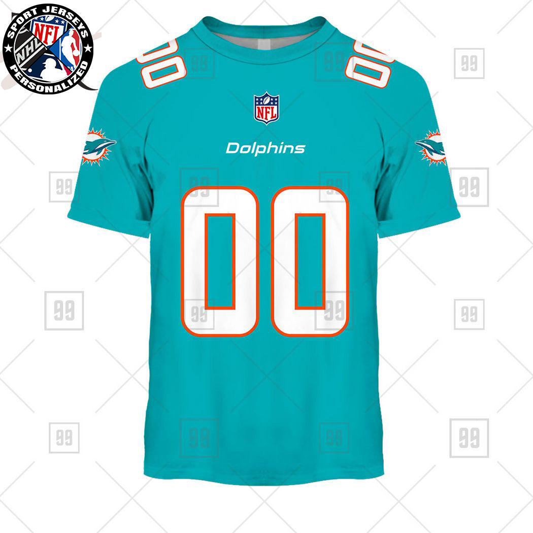 Personalized NFL Miami Dolphins Home Jersey Style T-shirt NH24