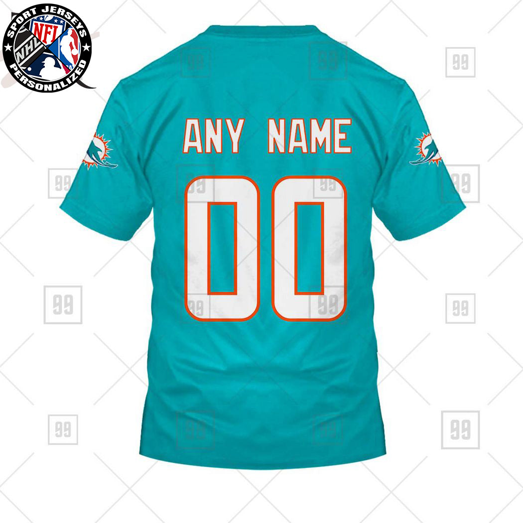 Personalized NFL Miami Dolphins Home Jersey Style T-shirt NH24