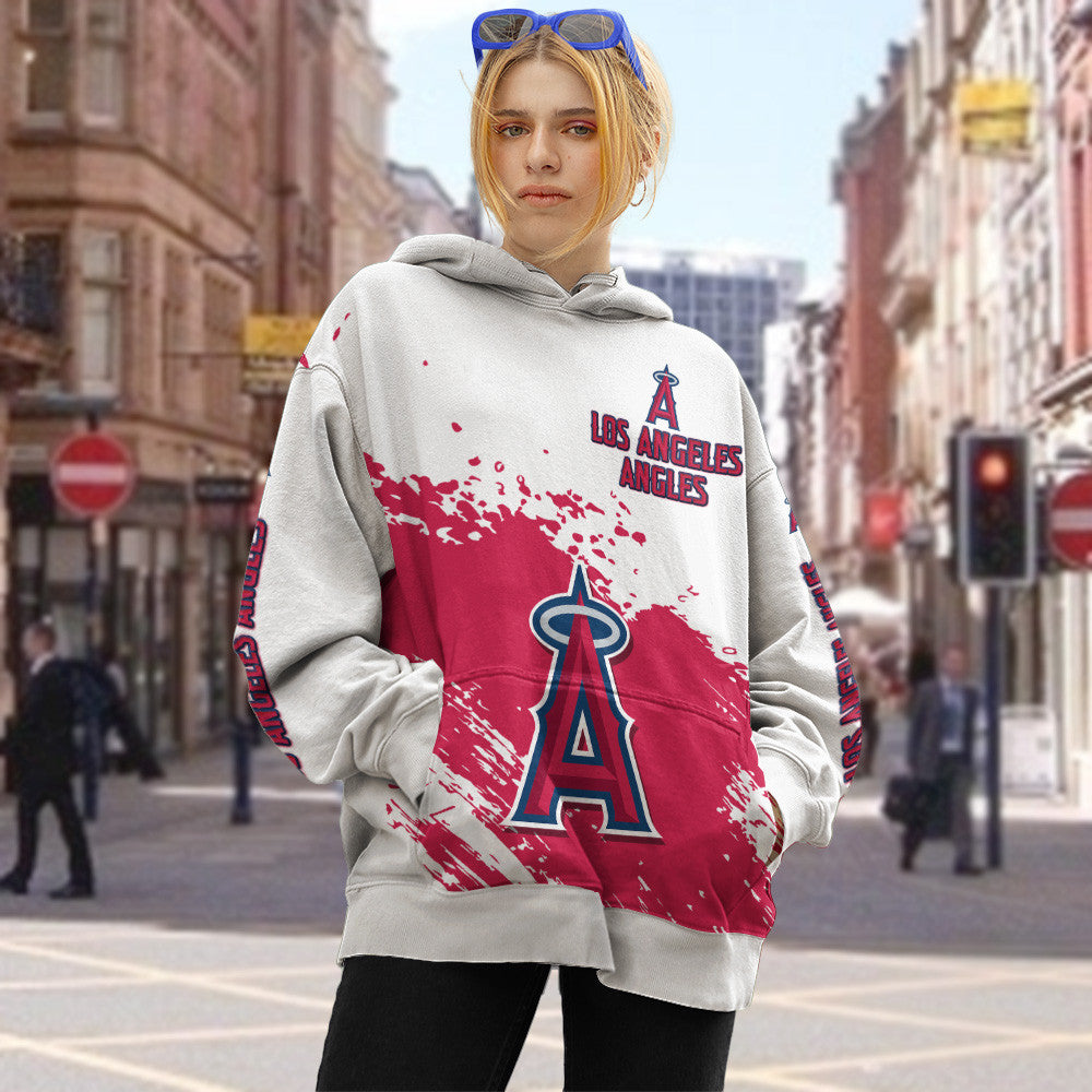 Los Angeles Angles White Color MLB Hoodie For Big Fan NH24 