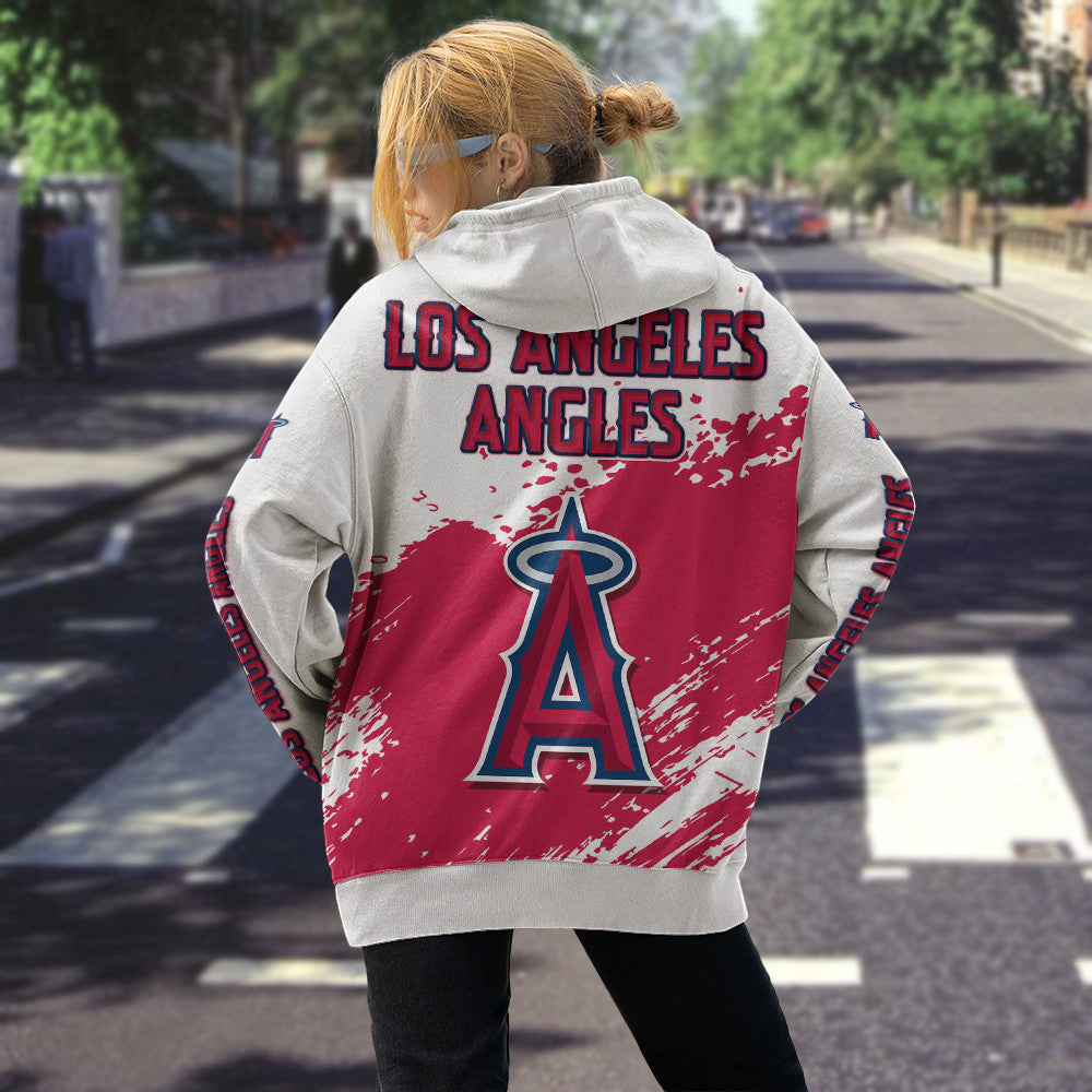 Los Angeles Angles White Color MLB Hoodie For Big Fan NH24 