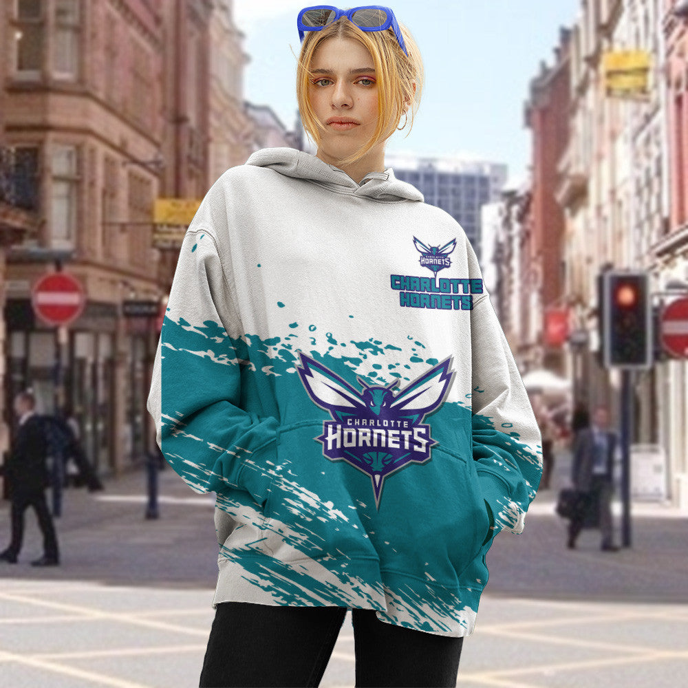 Charlotte Hornets NBA Hoodie Stylish Logo for Fans Color White NH24