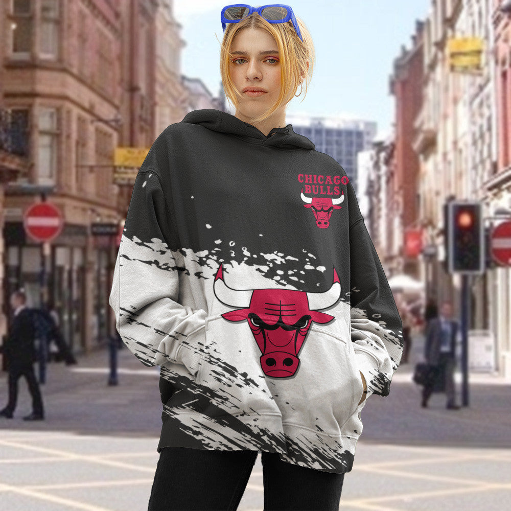Chicago Bulls NBA Hoodie Stylish Logo for Fans Color Black NH24