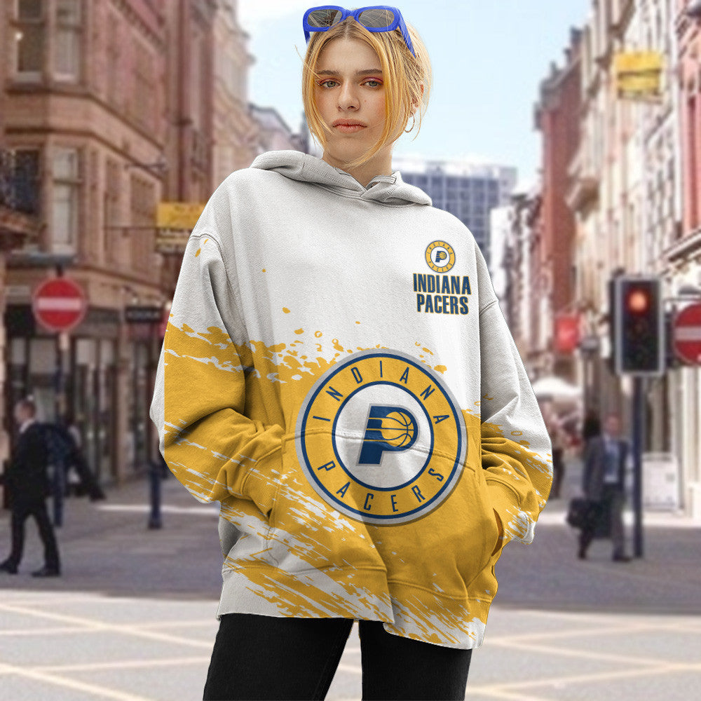 Indiana Pacers NBA Hoodie Stylish Logo for Fans Color White NH24