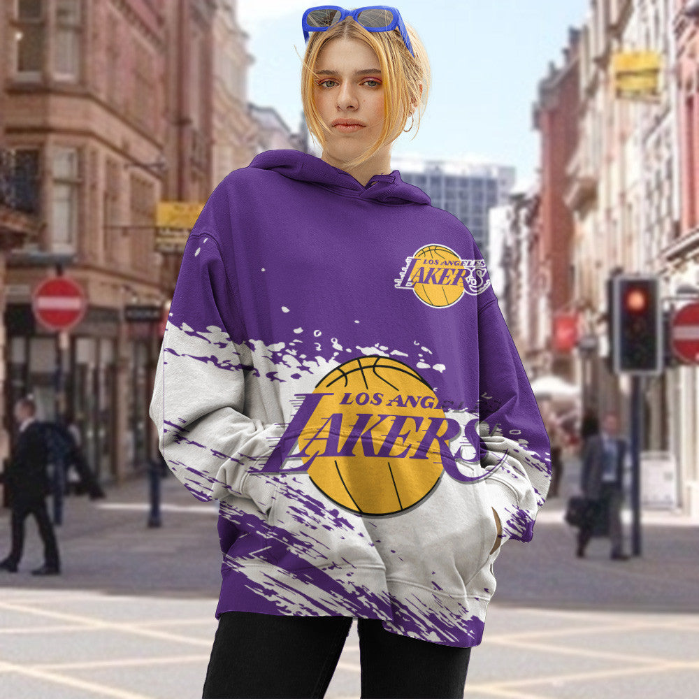 Los Angeles Lakers NBA Hoodie Stylish Logo for Fans Color Purple NH24