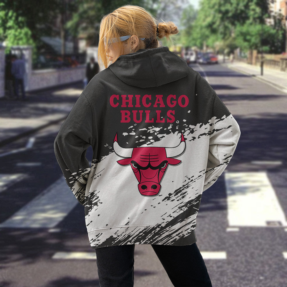 Chicago Bulls NBA Hoodie Stylish Logo for Fans Color Black NH24