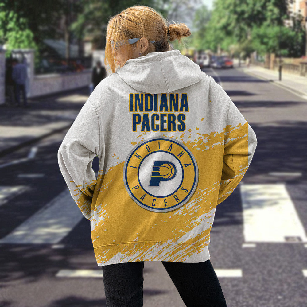 Indiana Pacers NBA Hoodie Stylish Logo for Fans Color White NH24