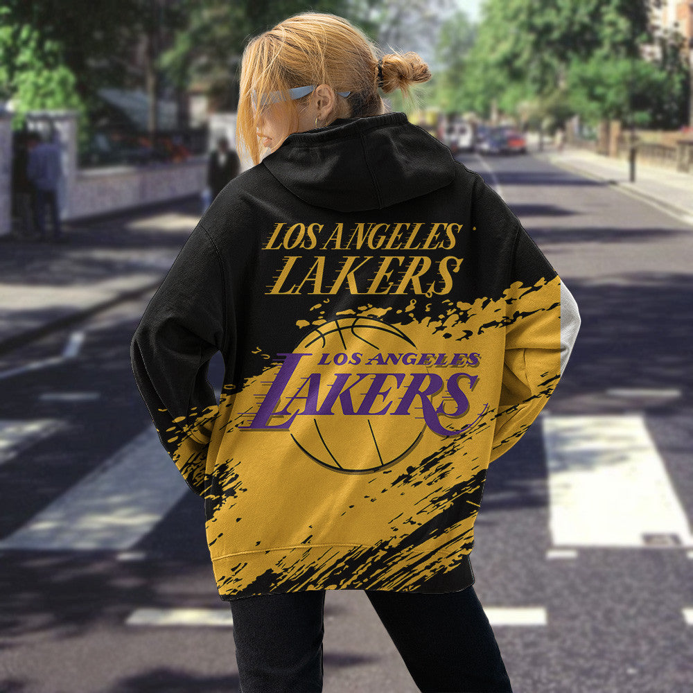 Los Angeles Lakers NBA Hoodie Stylish Logo for Fans Color Black NH24